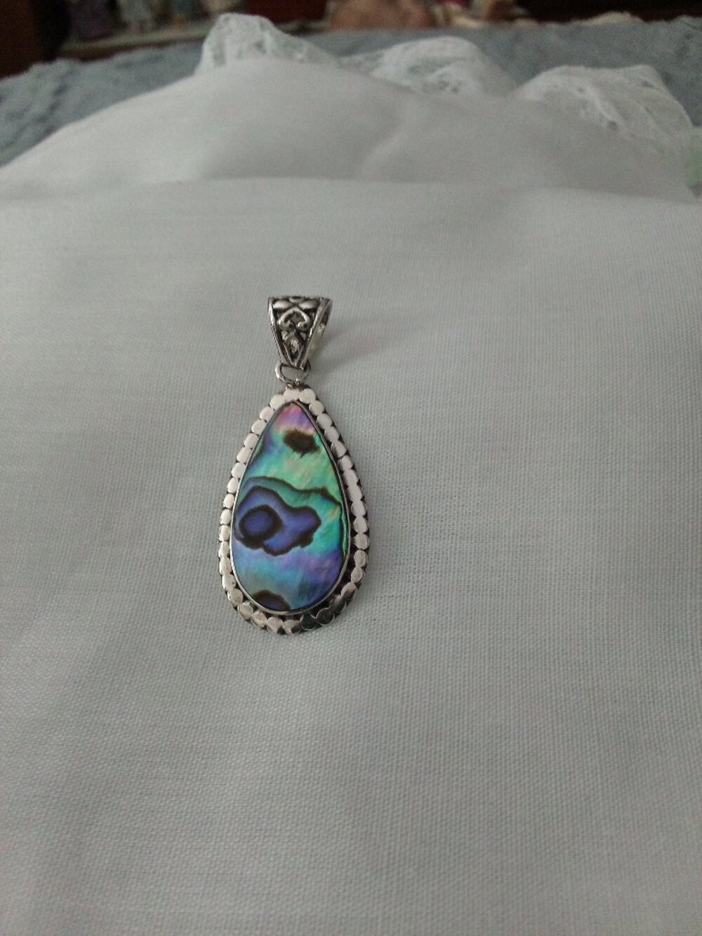 New Sterling Silver Abalone Pendant by Samuel B.
